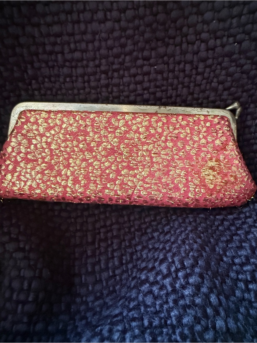 Vintage Rosanne Eye Glass holder Pink and Gold Brocade